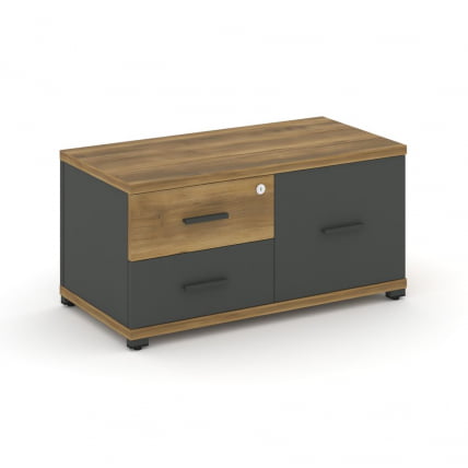 Тумба приставная сервисная CОНCЕПТ CН.ТСР-001 Б/В Сандал Янтарный Антрацит / CONCEPT CN.TSR-001 B/W_0