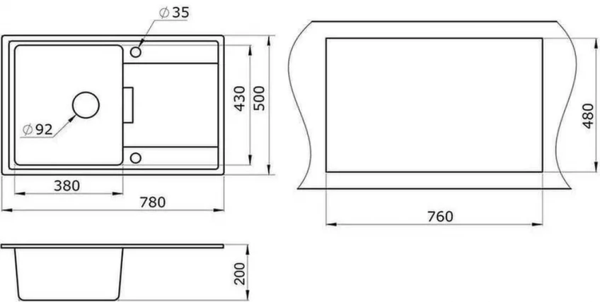 Кухонная мойка ГРАНУЛА 7804 Графит / GRANULA_1