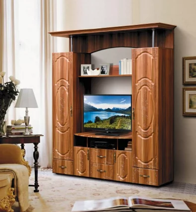 Набор мебели для гостиной Грация 8.3 МДФ матовый Вишня Оксфорд_0