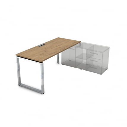 Стол рабочий, прямолинейный три опоры, правый ГЛОСС ЛИНЕ НСТП-О.975 Теаквоод / GLOSS LINE Teakwood_0