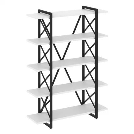 Стеллаж на регулируемых опорах - 5 полок ЛОФТ ВР.Л-МСТ.О-5.8В Металл черный Белый Бриллиант / LOFT VR.L-MST.O-5.8V_0