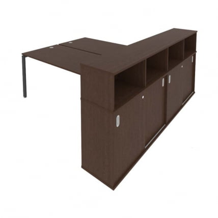 Рабочая станция с опорным шкафом-купе Метал Сйстем Б.РС-СШК-4.5 Венге/Антрацит / Metal System_0