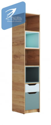 Стеллаж РИCХ СЖ-001 Миндаль/Глиняный серый/дуб крафт золотой / RICH_2