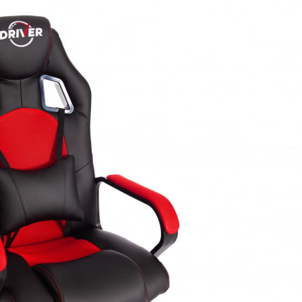 Кресло ДРИВЕР (22) кож/зам/ткань, черный/красный, 36-6/ТВ-08 / DRIVER 36-6/TW-08_11