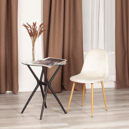 Стул БРЕЕЗЕ (мод. 4724) вельвет/металл, 44 х 53 х 87 см, Лигхт беиге (светло-бежевый) ХЛР1 / натуральный / BREEZE (mod. Light beige HLR1_8