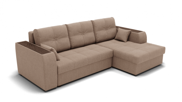 Диван Сенатор-3 НПБ угол левый/правый (ЗР) Цвет фасада: Светло коричневый; Тип: Левый/правый; Материал фасада: Металл/Велюр_0