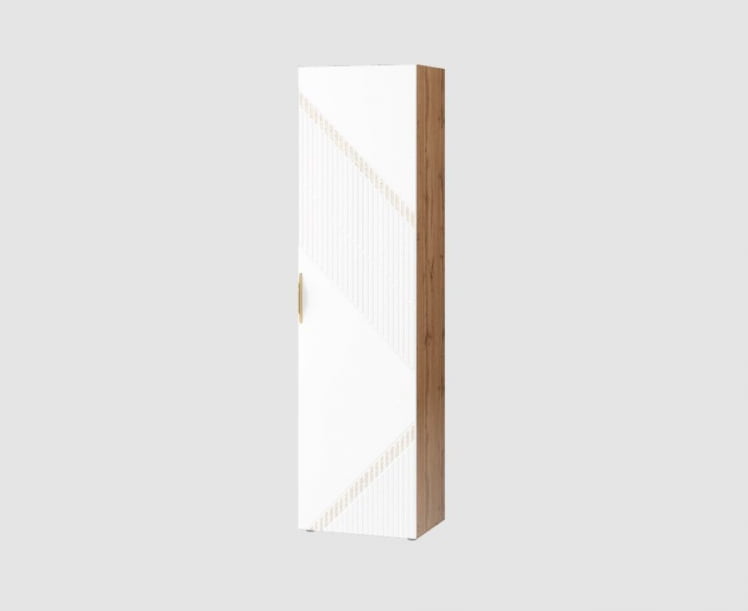 Шкаф-пенал (лев/прав) Монако 606.16 Дуб Вотан / Белый шпон/ Альпийский белый_0