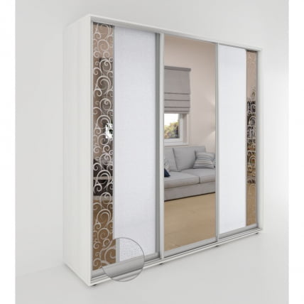 Шкаф-купе 3-х дверный Акцент-Вера КС 2400х600  Выбеленное дерево_0