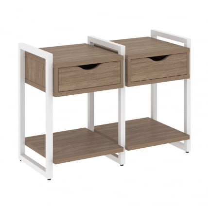 Тумба на регулируемых опорах наборная. Вариант №1 ЛОФТ ВР.Л-ТН-1.О Металл белый Дуб Аризона / LOFT VR.L-TN-1.O_0