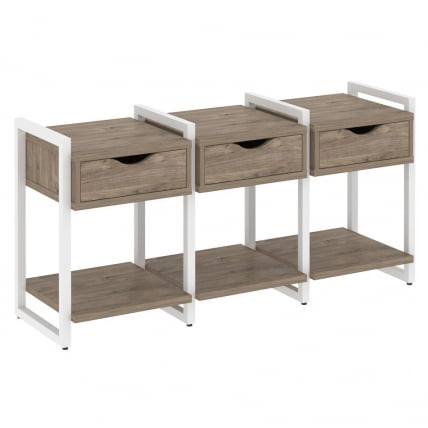 Тумба на регулируемых опорах наборная. Вариант №4 ЛОФТ ВР.Л-ТН-4.О Металл белый Тиквуд темный / LOFT VR.L-TN-4.O_0