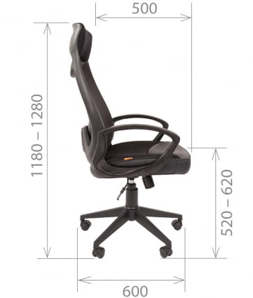 Кресло для руководителя CХАИРМАН 840 блаcк  Сетчатый акрил/оранжевый / CHAIRMAN black_4