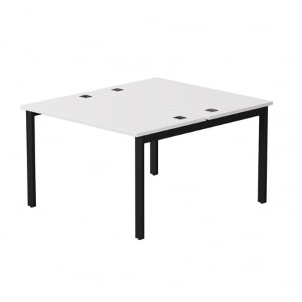 Бенч-система на 2 места на металлокаркасе, опоры 90 гр Еверпроф ЕВО 254С018 Белый Черный / Everprof EVO 254S018_0