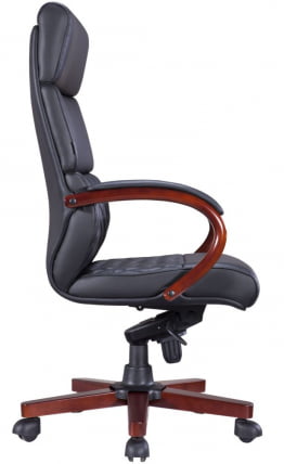 Кресло для руководителя Еверпроф Пресидент Воод Экокожа Черный / Everprof President Wood_1