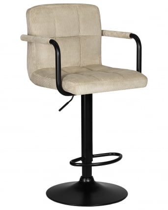 Стул барный ДОБРИН КРУГЕР АРМ БЛАCК (бежевый вельвет (ЛАР-Е2041-04)) / DOBRIN KRUGER ARM BLACK (LAR-E2041-04))_0