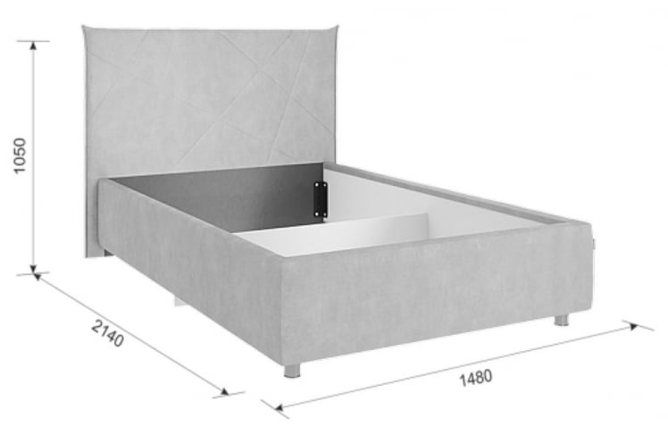 Кровать с основанием Квест 120х200 см ЗО.КМ1.2-03 оникс (велюр) / ZO.KM1.2-03_5