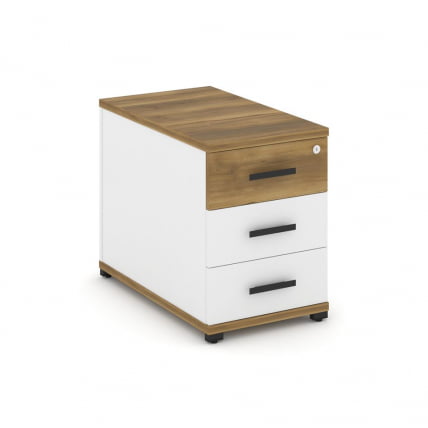 Тумба опорная приставная с 3-мя ящиками CОНCЕПТ CН.ТГО-001 Б/В Сандал Янтарный Белый бриллиант Черный / CONCEPT CN.TGO-001 B/W_0