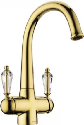 Смеситель Омоикири Окинава-Г Латунь/Золото/ Прозрачный Кристалл / Omoikiri Okinawa-G_0