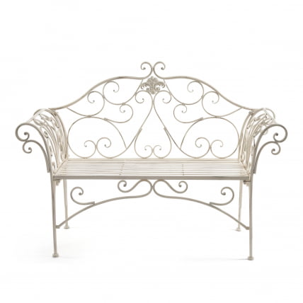Скамья Сеcрет де Маисон БЕАУДЖОЛАИС (мод. ПЛ08-8574) металл, 136х46х96см, белый антик (антикуе вхите) / Secret de Maison BEAUJOLAIS (mod. PL08-8574) (antique white)_1