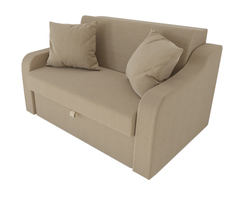 Диван Аккорд Малый (Берхоусе) Цвет фасада: Беж Велюто 05; Тип: Прямой; Материал фасада: Металл/Велюр / (Berhouse)_0