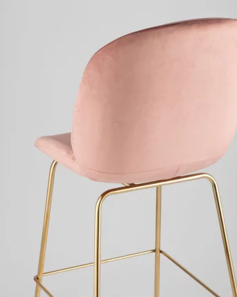 Стул барный Беетле Лите ПУ со спинкой Пудровый / Beetle Lite PU_6