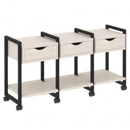 Тумба на колесных опорах наборная. Вариант №4 ЛОФТ ВР.Л-ТН-4.К Металл черный Денвер светлый / LOFT VR.L-TN-4.K_0