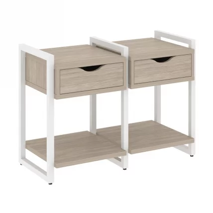 Тумба на регулируемых опорах наборная. Вариант №1 ЛОФТ ВР.Л-ТН-1.О Металл белый Дуб Аттик / LOFT VR.L-TN-1.O_0