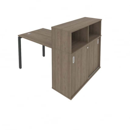 Рабочая станция с опорным шкафом-купе Метал Сйстем Б.РС-СШК-3.1 Вяз/Антрацит / Metal System_0