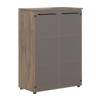 Шкаф со стеклянными дверьми МОРРИС ТРЕНД ММC 85.2 Антрацит Кария Пальмира / MORRIS TREND MMC_0