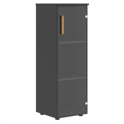 Шкаф колонка с стеклянной дверью правый Форта ФМC 40.2 Р Черный графит / Forta FMC R_0