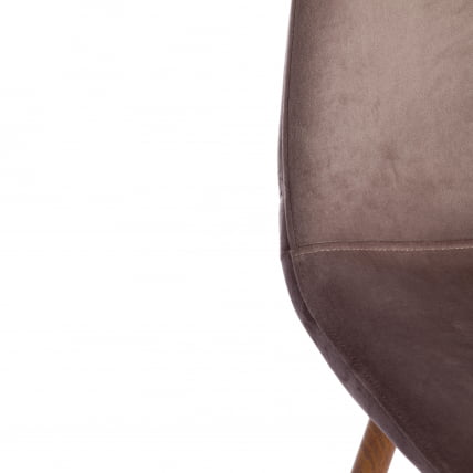 Стул БРЕЕЗЕ (мод. 4724) металл/вельвет, 44х48х87см, серо-бежевый/натуральное дерево / BREEZE (mod._6