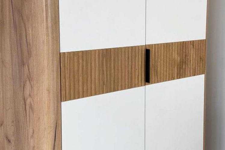 Шкаф двухдверный Адам МСА-03 дуб крафт золотой/белое дерево / MSA-03_3