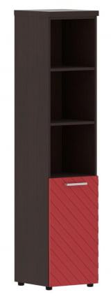 Шкаф колонка с глухой малой дверью и топом (правый) Торр ЛУКС ТЛХC 42.5 Р Венге Магия Красный / Torr LUX TLHC R_0