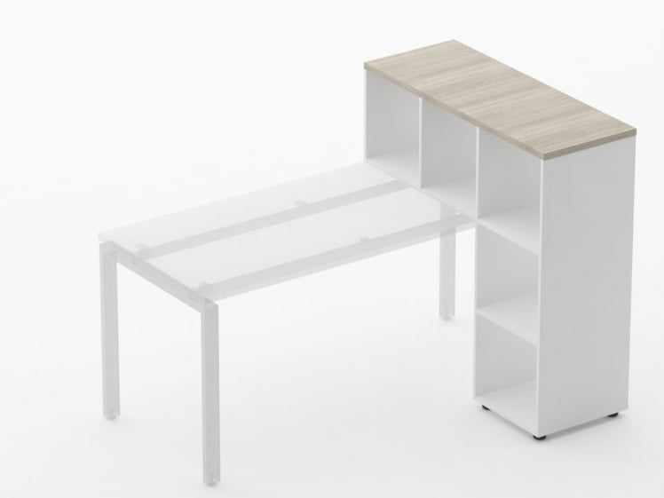 Стеллаж к столу Дека 9.07.11 Дуб Сантана светлый/Белый / Deka_1