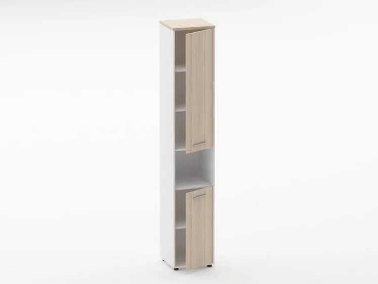 Шкаф 5 узкий закрытый, с нишей Дека 10.23.15Пр Туя/Белый / Deka_1