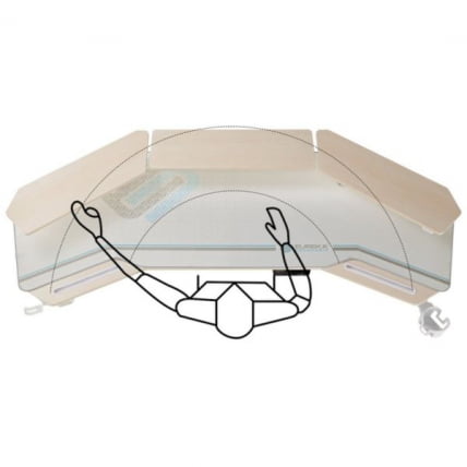 Стол для компьютера (для геймеров) с подставкой под клавиатуру и электрической регулировкой по высоте Еурека ЕРК-ЕД71-МВ / Eureka ERK-ED71-MW_3