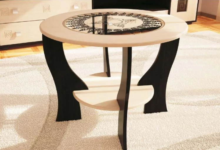 Журнальный стол №1 с круглым стеклом_0