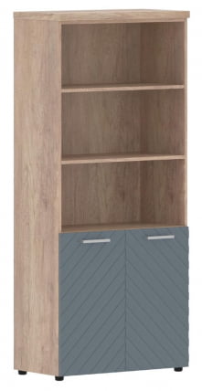 Шкаф с 1 комплектом глухих малых дверей и топом Торр ЛУКС ТЛХC 85.5 Дуб Каньон Серо-голубой / Torr LUX TLHC_0
