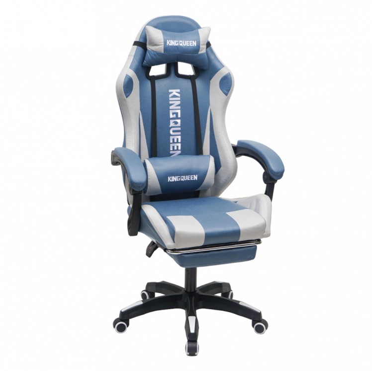 Кресло 907 КИНГКУЕЕН, замша, цвет синий с массажем, арт 907-ЛБ / KINGQUEEN, 907-LB_0