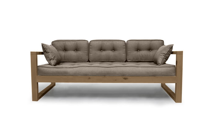 Диван трехместный ДЕмоку Д-3 бежевый-холодный серый / DEmoku_0