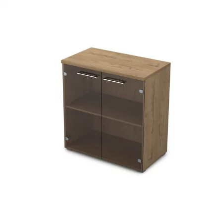 Шкаф низкий со стеклом ГЛОСС ЛИНЕ 9НШ.023.2 Теаквоод / GLOSS LINE Teakwood_0