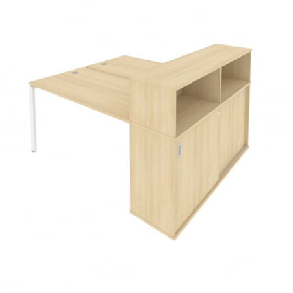 Рабочая станция с опорным шкафом-купе Метал Сйстем Б.РС-СШК-2.3 Акация/Белый / Metal System_0