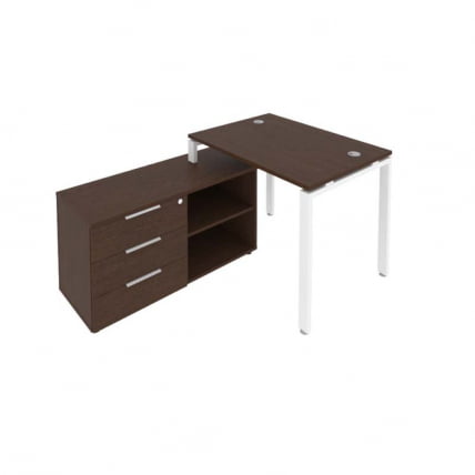 Рабочая станция на П-образном м/к с опорной тумбой левая Метал Сйстем Б.РС-СТС-2.1 Л Венге/Белый / Metal System_0