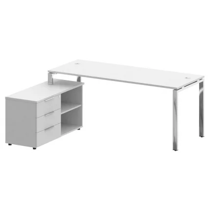 Стол рабочий руководителя с опорной тумбой левый МЕТАЛ СЙСТЕМ ДИРЕCТ БГ.СРТ-5.7 Л Белый / METAL SYSTEM DIRECT_0