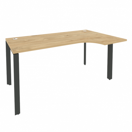 Стол эргономичный правый на П-образном м/к ОНИКС О.МП-СА-1Р Тиквуд Светлый/Антрацит / ONIX O.MP-SA-1R_0