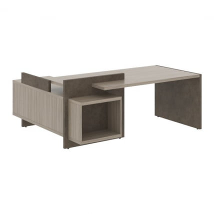 Стол руководителя левый ВООД&СТОНЕ СФ-531211 Дрифтвуд Бетон Чикаго темный / WOOD&STONE_0