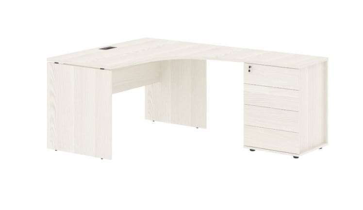 Стол эргономичный с тумбой правый ЕДИС ЕДCЕТ 1518 Р Ясень Траун Мокко / EDIS EDCET R_0