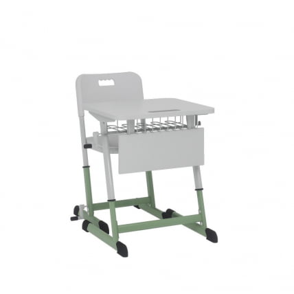 Парта одноместная НОМАД В 600х500 с ручной регулировкой высоты (рост 4-6) Оливковый/Серый / NOMAD V_1