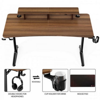 Стол для компьютера (для геймеров) ЕУРЕКА ГИП 60, Валнут ЕУРЕКА ГИП 60 Валнут / EUREKA GIP Walnut EUREKA GIP Walnut_1