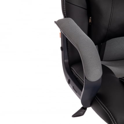 Кресло ДРИВЕР (22) кож/зам/ткань, черный/серый, 36-6/ТВ-12 / DRIVER 36-6/TW-12_9