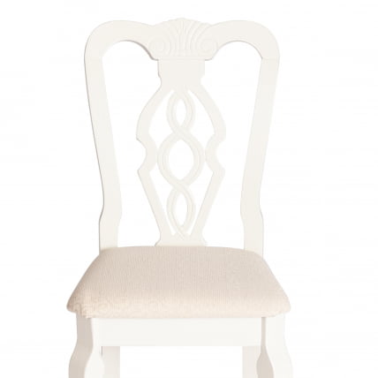 Стул Афродита/ Апхродите дерево гевея, 46х54х99см, Иворй вхите, ткань кремовая с рисунком (А04) / Aphrodite Ivory white,_5